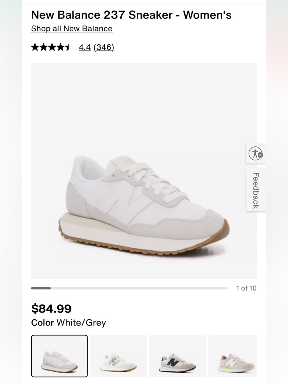 Women’s New Balance 237 Sneakers - Picture 6 of 7
